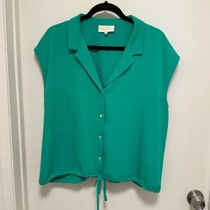 MELLODAY Vibrant Teal Blouse